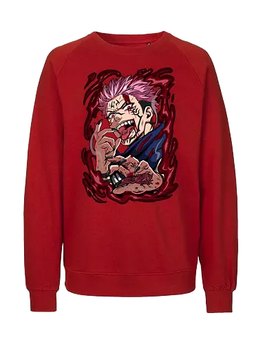 Sukuna King of Curses Savage Energy JJK - Sukuna, Ryomen Sukuna, Jujutsu, king of curses, villain energy, dark anime tee, otaku birthday, cursed spirit - Fairtrade Sweatshirt