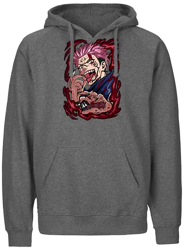 Sukuna King of Curses Savage Energy JJK - Sukuna, Ryomen Sukuna, Jujutsu, king of curses, villain energy, dark anime tee, otaku birthday, cursed spirit - Fairtrade Hoodie