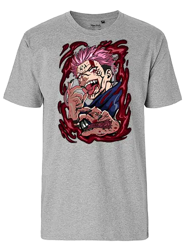 Sukuna King of Curses Savage Energy JJK - Sukuna, Ryomen Sukuna, Jujutsu, king of curses, villain energy, dark anime tee, otaku birthday, cursed spirit - Fairtrade T-Shirt