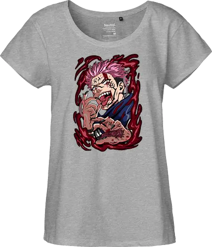Sukuna King of Curses Savage Energy JJK - Sukuna, Ryomen Sukuna, Jujutsu, king of curses, villain energy, dark anime tee, otaku birthday, cursed spirit - Fairtrade Girl Shirt