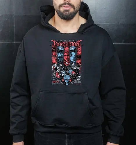 Gojo Execution Arc Jujutsu Rage - red horror, intense manga, Gojo Satoru, Jujutsu, execution arc, anime gift, dark sorcerer, JJK fan art - Cropped Hoodie