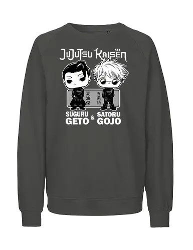 Gojo and Geto Best Friends JJK - cute JJK tee, Gojo Satoru, Suguru Geto, Jujutsu, Funko style, chibi anime, best friends, weeb gift - Fairtrade Sweatshirt