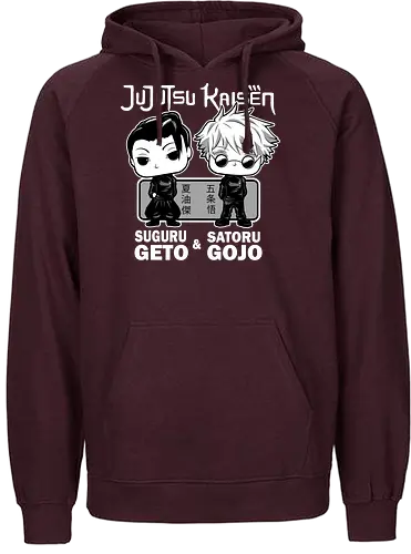 Gojo and Geto Best Friends JJK - cute JJK tee, Gojo Satoru, Suguru Geto, Jujutsu, Funko style, chibi anime, best friends, weeb gift - Fairtrade Hoodie