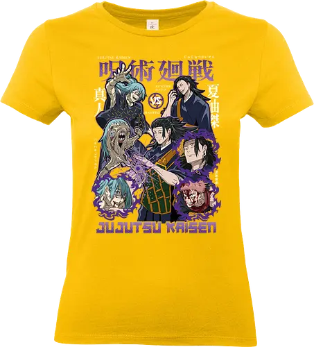 Geto vs Mahito Fearless Sorcerers JJK - Suguru Geto, Mahito, Jujutsu, villain showdown, cursed technique, anime fan art, dark aesthetic, sorcerer clash - Standard T-Shirt (Women)