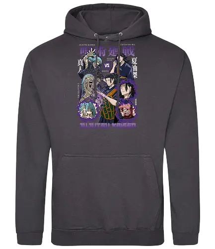 Geto vs Mahito Fearless Sorcerers JJK - Suguru Geto, Mahito, Jujutsu, villain showdown, cursed technique, anime fan art, dark aesthetic, sorcerer clash - Standard Hoodie