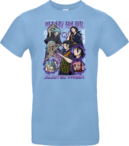 Geto vs Mahito Fearless Sorcerers JJK - Suguru Geto, Mahito, Jujutsu, villain showdown, cursed technique, anime fan art, dark aesthetic, sorcerer clash - Standard T-Shirt