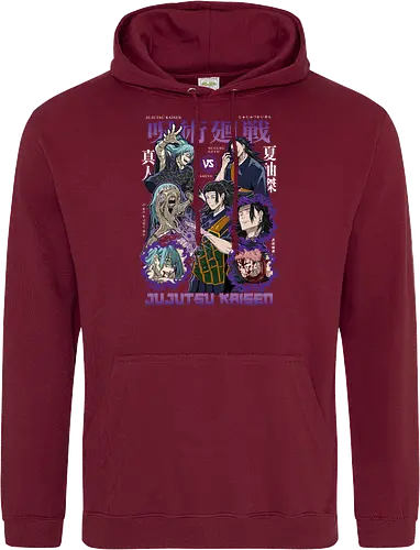 Geto vs Mahito Fearless Sorcerers JJK - Suguru Geto, Mahito, Jujutsu, villain showdown, cursed technique, anime fan art, dark aesthetic, sorcerer clash - Standard Hoodie