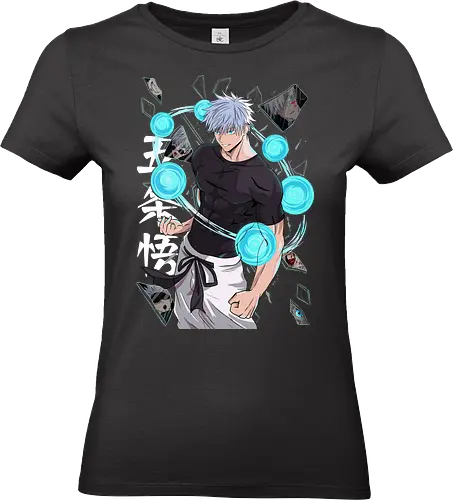 Gojo Six Eyes Infinity Unleashed JJK - Gojo Satoru, six eyes, Jujutsu, infinity technique, teal aesthetic, strongest ever, anime birthday, JJK graphic tee - Standard T-Shirt (Women)