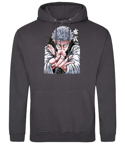 Gojo Limitless Domain JJK - otaku apparel, manga art style, Gojo Satoru, Jujutsu, limitless, domain expansion, white hair, cool anime tee - Standard Hoodie