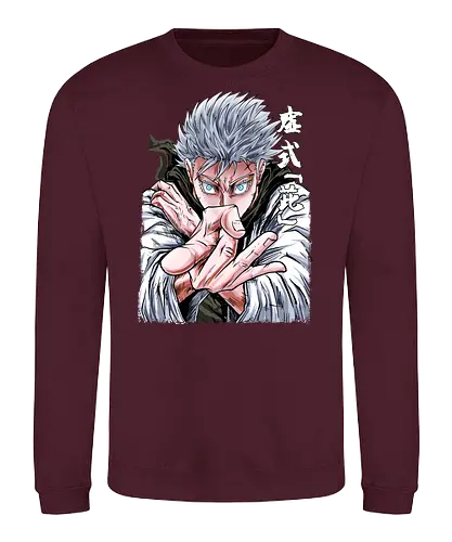 Gojo Limitless Domain JJK - otaku apparel, manga art style, Gojo Satoru, Jujutsu, limitless, domain expansion, white hair, cool anime tee - Sweatshirt