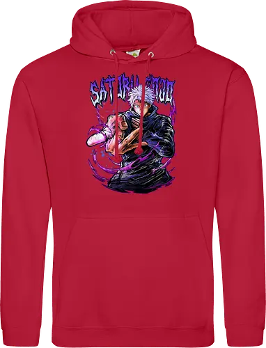 Gojo Neon Cursed Energy JJK Color - otaku streetwear, JJK colorful, Gojo Satoru, Jujutsu, neon purple, electric energy, DTF print, rave anime - Standard Hoodie