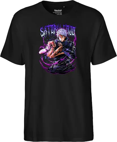 Gojo Neon Cursed Energy JJK Color - otaku streetwear, JJK colorful, Gojo Satoru, Jujutsu, neon purple, electric energy, DTF print, rave anime - Fairtrade T-Shirt