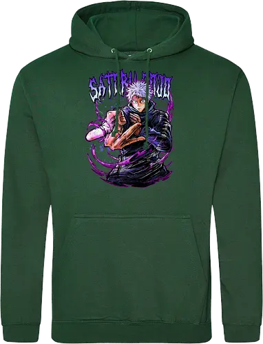 Gojo Neon Cursed Energy JJK Color - otaku streetwear, JJK colorful, Gojo Satoru, Jujutsu, neon purple, electric energy, DTF print, rave anime - Standard Hoodie