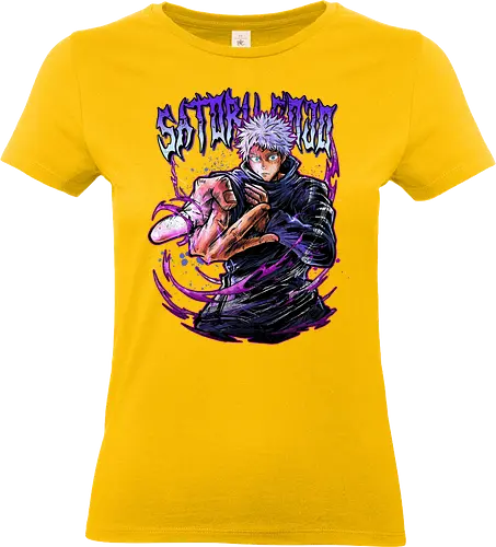 Gojo Neon Cursed Energy JJK Color - otaku streetwear, JJK colorful, Gojo Satoru, Jujutsu, neon purple, electric energy, DTF print, rave anime - Standard T-Shirt (Women)