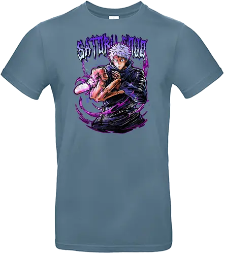Gojo Neon Cursed Energy JJK Color - otaku streetwear, JJK colorful, Gojo Satoru, Jujutsu, neon purple, electric energy, DTF print, rave anime - Standard T-Shirt