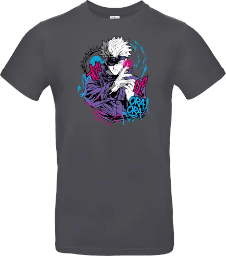Gojo Prison Realm Oral Chaos JJK - Gojo Satoru, Prison Realm, Jujutsu, sealed sorcerer, graffiti anime, street art style, weeb tee, JJK fan merch - Standard T-Shirt