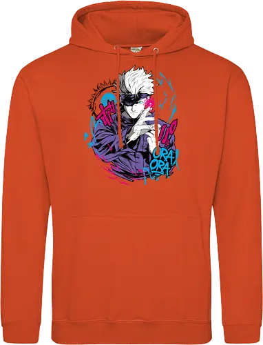 Gojo Prison Realm Oral Chaos JJK - Gojo Satoru, Prison Realm, Jujutsu, sealed sorcerer, graffiti anime, street art style, weeb tee, JJK fan merch - Standard Hoodie