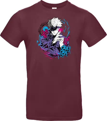 Gojo Prison Realm Oral Chaos JJK - Gojo Satoru, Prison Realm, Jujutsu, sealed sorcerer, graffiti anime, street art style, weeb tee, JJK fan merch - Standard T-Shirt
