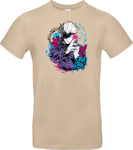 Gojo Prison Realm Oral Chaos JJK - Gojo Satoru, Prison Realm, Jujutsu, sealed sorcerer, graffiti anime, street art style, weeb tee, JJK fan merch - Standard T-Shirt