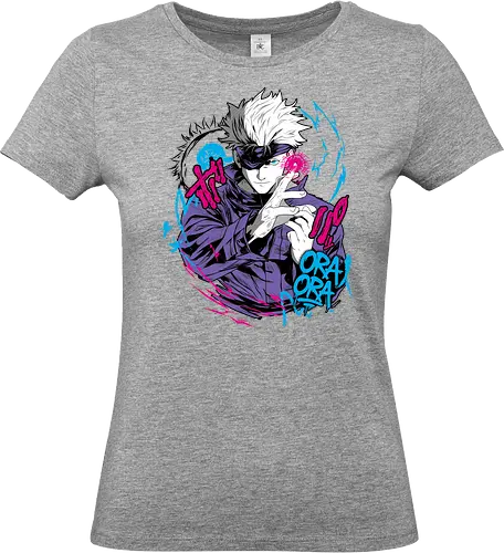 Gojo Prison Realm Oral Chaos JJK - Gojo Satoru, Prison Realm, Jujutsu, sealed sorcerer, graffiti anime, street art style, weeb tee, JJK fan merch - Standard T-Shirt (Women)