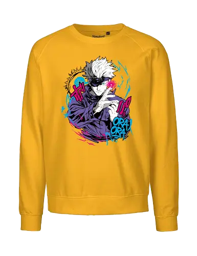 Gojo Prison Realm Oral Chaos JJK - Gojo Satoru, Prison Realm, Jujutsu, sealed sorcerer, graffiti anime, street art style, weeb tee, JJK fan merch - Fairtrade Sweatshirt