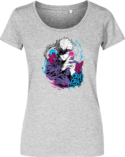 Gojo Prison Realm Oral Chaos JJK - Gojo Satoru, Prison Realm, Jujutsu, sealed sorcerer, graffiti anime, street art style, weeb tee, JJK fan merch - Women T-Shirt