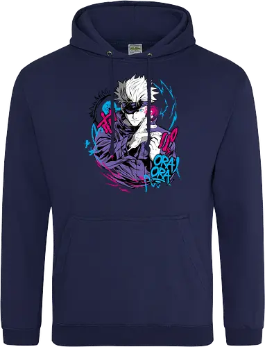 Gojo Prison Realm Oral Chaos JJK - Gojo Satoru, Prison Realm, Jujutsu, sealed sorcerer, graffiti anime, street art style, weeb tee, JJK fan merch - Standard Hoodie
