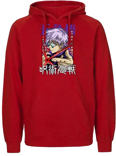 Gojo Satoru Reborn Legend Jujutsu - Jujutsu, legend returns, manga portrait, iconic sorcerer, anime lover gift, JJK aesthetic, white hair warrior, Gojo Satoru - Fairtrade Hoodie