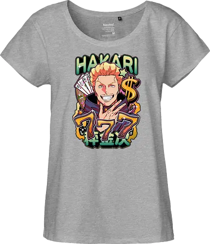 Hakari Jackpot Lucky Gambler JJK Energy - Hakari Kinji, Jujutsu, jackpot technique, lucky gambler, 777 anime, casino manga, otaku birthday gift, JJK rising star - Fairtrade Girl Shirt