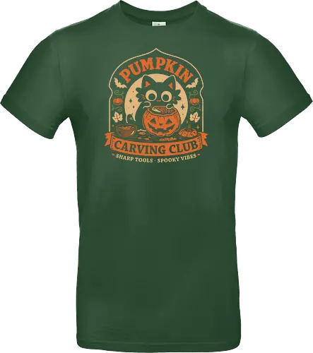 Pumpkin Carving Club - Black Cat - black cat, pumpkin, halloween, carving, jack o lantern, spooky season, october, autumn, fall, kittens, trick or treat, crafting, vintage - Standard T-Shirt
