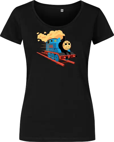 Railway To Hell - horror 666 devil halloween hell horror fan locomotive mashup parody railroad railway scary train vintage halloweenshirt - Women T-Shirt