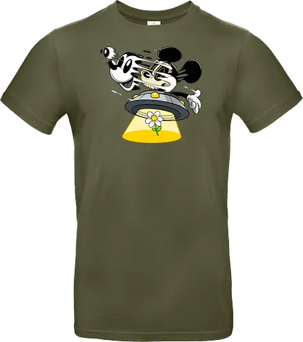 Freaky Alien Maus in UFO - Cartoon Horror Sci-Fi Art - freaky Alien Maus Art, Cartoon Horror Sci-Fi Shirt, Maus UFO dunkles Shirt, Horror Cartoon fliegende Untertasse, Skelett Maus Sci-Fi Art, dunkles rotes Pop Art, alternativer freaky Maus UFO, verrückte Cartoon Sci-Fi Mode, Maus Entführung Blume Art, Underground dunkles Geek Sci-Fi, Horror Nostalgie Cartoon, Punk Maus UFO Cartoon, alternative Sci-Fi Shirt, dunkle Retro Maus Art, chaotischer roter Cartoon Sci-Fi - Standard T-Shirt