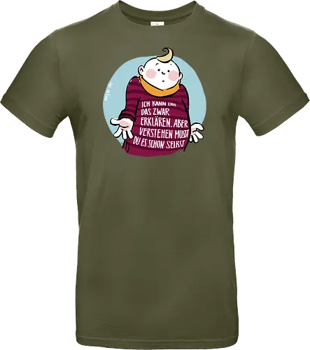 Ich kann dir das zwar erklären.. - Ringelpullisprüche, Ringeldinger, streifenweise, Spruch, Weisheit, Motivation, Ringelpulli, SprücheShirt, Cartoon Illustration, Statement, Handgezeichnet, Humor, Selbstironie, Streifenpulli, Spruchshirt, deutsch - Standard T-Shirt