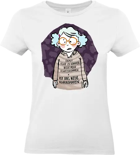Damit klarzukommen.. - Ringelpulliweisheit, Ringelpulli, Spruch, Weisheit, Lebensweisheit, handgezeichnet, Augeanhirn - Standard T-Shirt (Women)