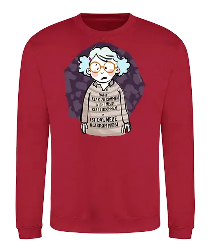 Damit klarzukommen.. - Ringelpulliweisheit, Ringelpulli, Spruch, Weisheit, Lebensweisheit, handgezeichnet, Augeanhirn - Sweatshirt