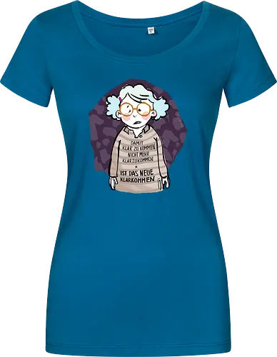 Damit klarzukommen.. - Ringelpulliweisheit, Ringelpulli, Spruch, Weisheit, Lebensweisheit, handgezeichnet, Augeanhirn - Women T-Shirt