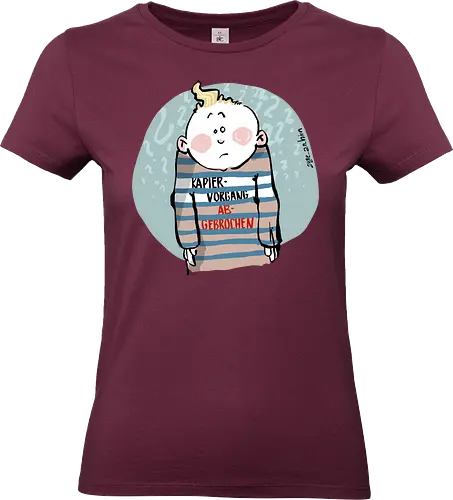 Kapiervorgang abgebrochen - Selbstironie, Streifenpulli, Spruchshirt, deutsch, Ringelpullisprüche, Ringeldinger, streifenweise, Spruch, Weisheit, Motivation, Ringelpulli, SprücheShirt, Cartoon Illustration, Statement, Ostfriesland, Nordsee, Handgezeichnet, Humor - Standard T-Shirt (Women)
