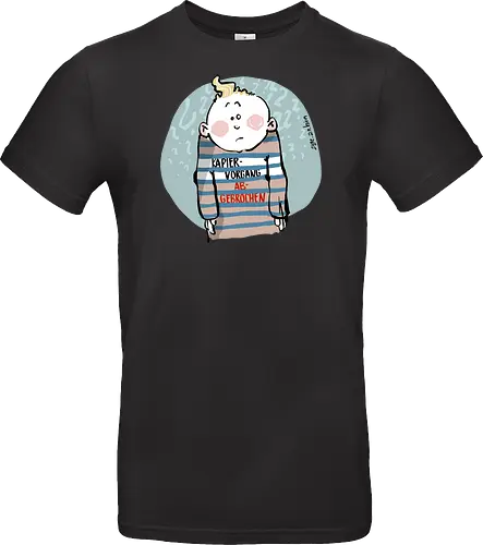 Kapiervorgang abgebrochen - Selbstironie, Streifenpulli, Spruchshirt, deutsch, Ringelpullisprüche, Ringeldinger, streifenweise, Spruch, Weisheit, Motivation, Ringelpulli, SprücheShirt, Cartoon Illustration, Statement, Ostfriesland, Nordsee, Handgezeichnet, Humor - Standard T-Shirt