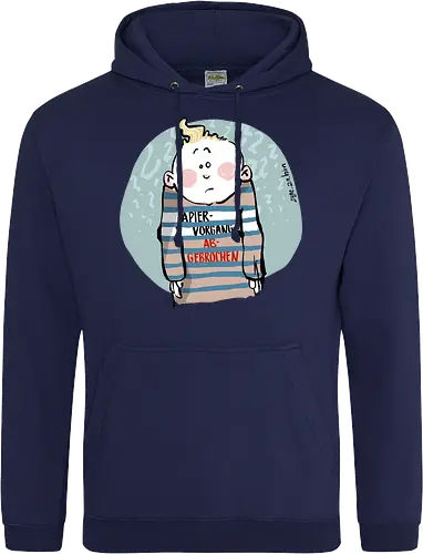 Kapiervorgang abgebrochen - Selbstironie, Streifenpulli, Spruchshirt, deutsch, Ringelpullisprüche, Ringeldinger, streifenweise, Spruch, Weisheit, Motivation, Ringelpulli, SprücheShirt, Cartoon Illustration, Statement, Ostfriesland, Nordsee, Handgezeichnet, Humor - Standard Hoodie