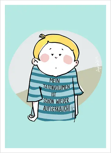 Mein Tatenvolumen.. - Ringelpulli, Weisheit, Spruch, Motivation - Artprint