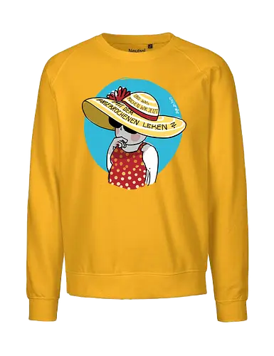 Angebrochenes Leben - ringelpullisprüche, Ringeldinger, streifenweise, Spruch, Weisheit, Motivation, Ringelpulli, deutsch, SprücheShirt, Cartoon Illustration, Statement, Handgezeichnet, Humor, Selbstironie, Streifenpulli, Spruchshirt - Fairtrade Sweatshirt