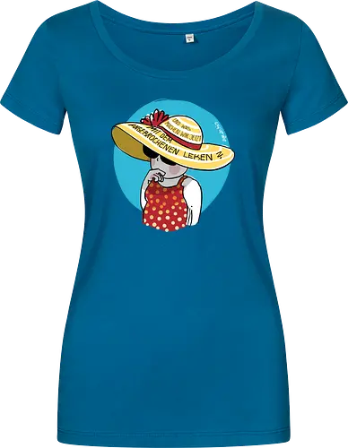 Angebrochenes Leben - ringelpullisprüche, Ringeldinger, streifenweise, Spruch, Weisheit, Motivation, Ringelpulli, deutsch, SprücheShirt, Cartoon Illustration, Statement, Handgezeichnet, Humor, Selbstironie, Streifenpulli, Spruchshirt - Women T-Shirt
