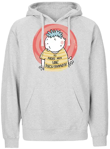 Durcheinander - Spruch, Statement, ringelpullisprüche, Ringeldinger, streifenweise, Weisheit, Motivation, Ringelpulli, SprücheShirt, Cartoon Illustration, Handgezeichnet, Humor, Selbstironie, Streifenpulli, Spruchshirt, deutsch - Fairtrade Hoodie