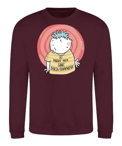 Durcheinander - Spruch, Statement, ringelpullisprüche, Ringeldinger, streifenweise, Weisheit, Motivation, Ringelpulli, SprücheShirt, Cartoon Illustration, Handgezeichnet, Humor, Selbstironie, Streifenpulli, Spruchshirt, deutsch - Sweatshirt