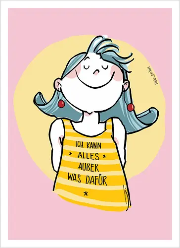 Ich kann alles.. - Ringelpulliweisheit, Ringelpulli, Spruch, Weisheit, Lebensweisheit, handgezeichnet, Augeanhirn - Artprint