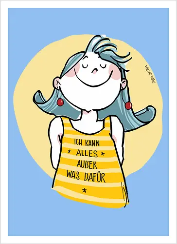 Ich kann alles.. - Ringelpulliweisheit, Ringelpulli, Spruch, Weisheit, Lebensweisheit, handgezeichnet, Augeanhirn - Artprint