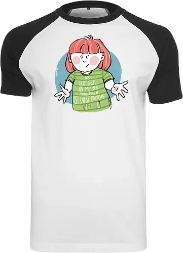 Probleme - Ringelpullisprüche, Ringeldinger, streifenweise, Spruch, Weisheit, Cartoon Illustration, Statement, Handgezeichnet, Humor, Selbstironie, Streifenpulli, Spruchshirt, deutsch, Motivation, Ringelpulli, SprücheShirt - Raglan T-Shirt