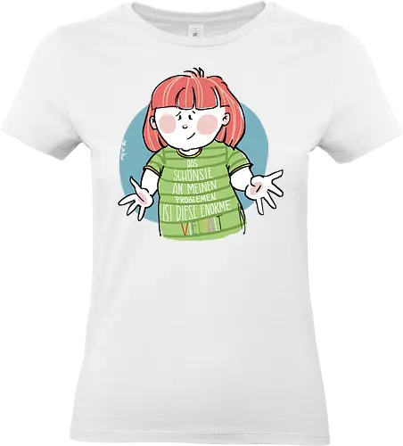 Probleme - Ringelpullisprüche, Ringeldinger, streifenweise, Spruch, Weisheit, Cartoon Illustration, Statement, Handgezeichnet, Humor, Selbstironie, Streifenpulli, Spruchshirt, deutsch, Motivation, Ringelpulli, SprücheShirt - Standard T-Shirt (Women)