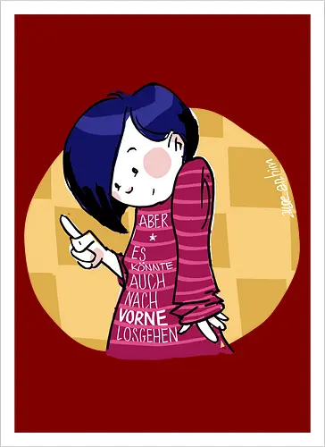 Nach vorne - Ringelpulli, Weisheit, Spruch, Motivation - Artprint