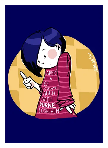 Nach vorne - Ringelpulli, Weisheit, Spruch, Motivation - Artprint
